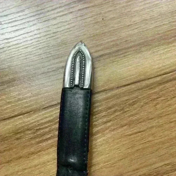 Brighton Onyx Two-Tone Leather Belt Size 44 Golf Theme - Picture 6 of 8